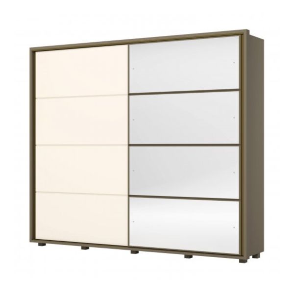 Guarda-roupa Cavic fechado portas espelhadas Duna Off White